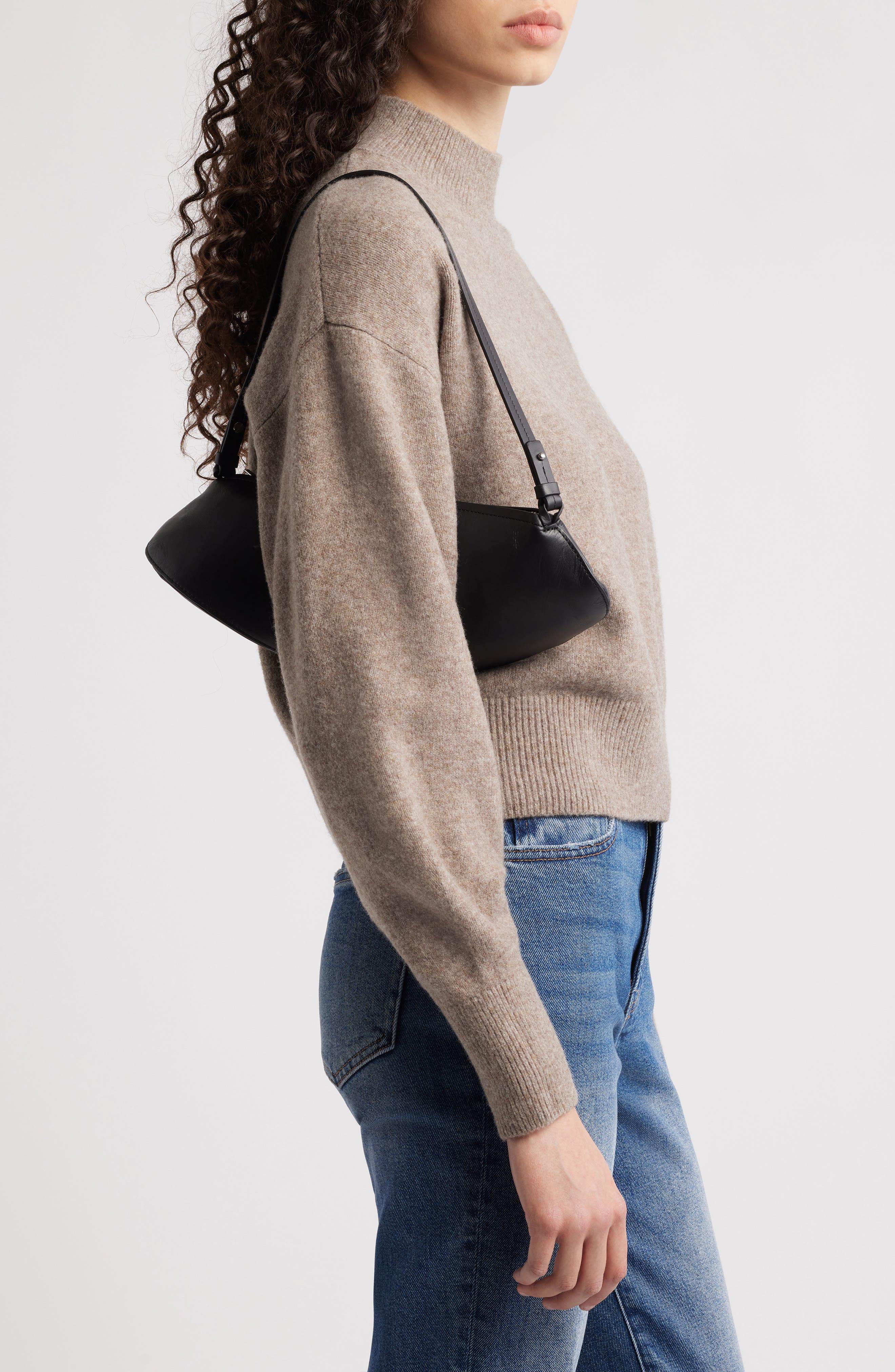 COS Leather Clutch, Alternate, color, 