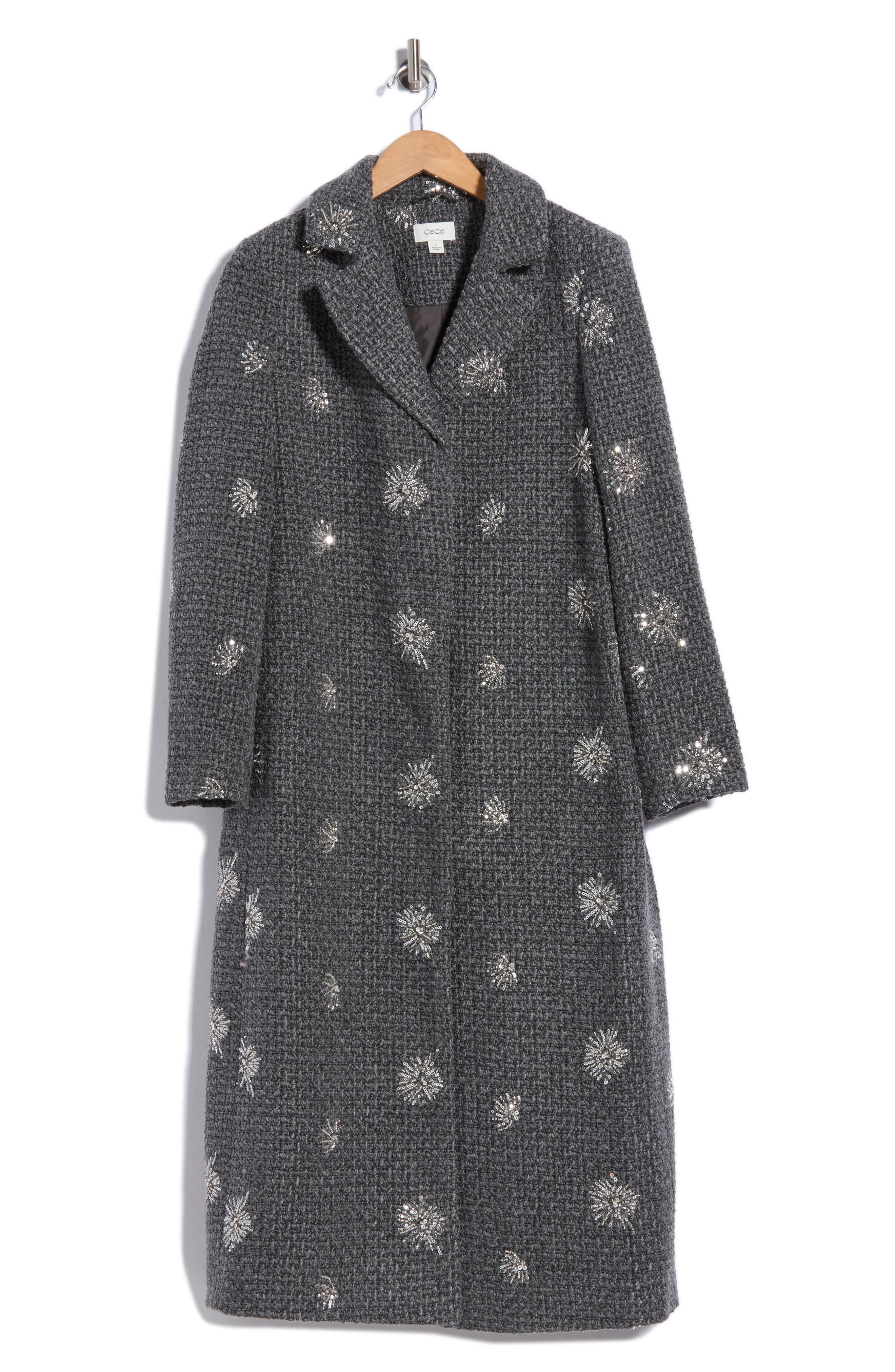 Sequin Starburst Bouclé Coat