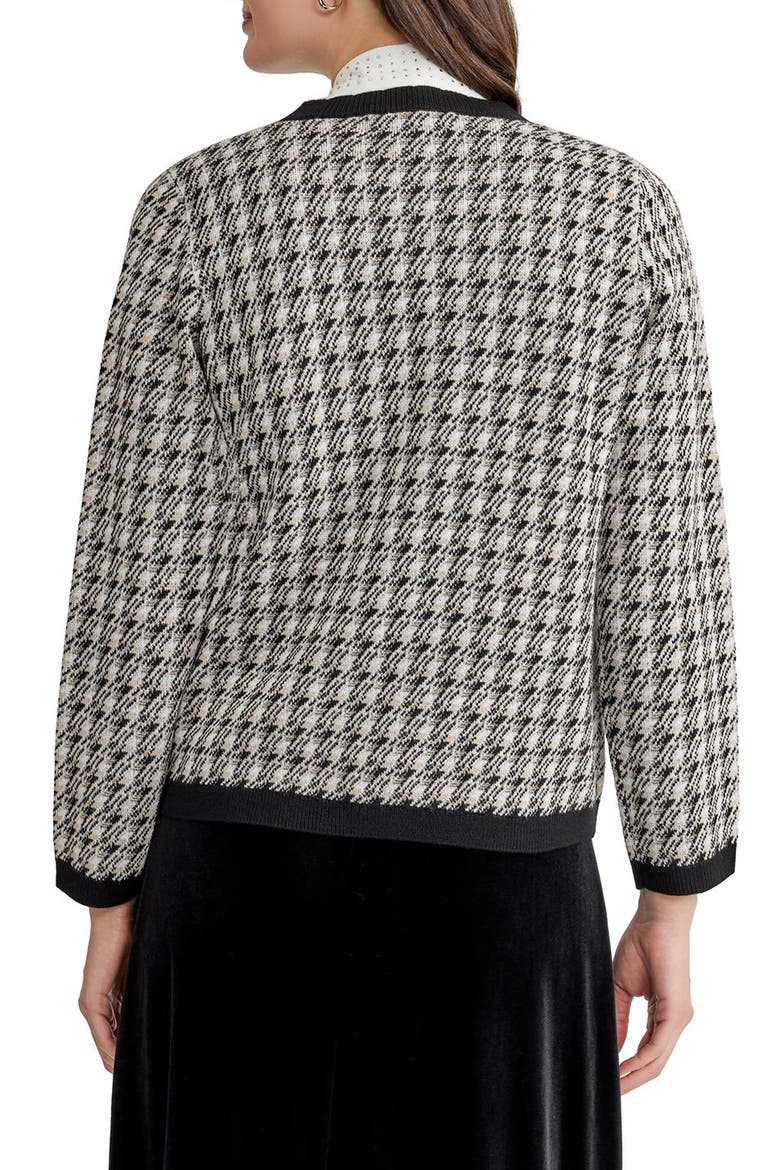 Metallic Houndstooth Button Front Cardigan, Alternate, color, VANL ICE MULTI