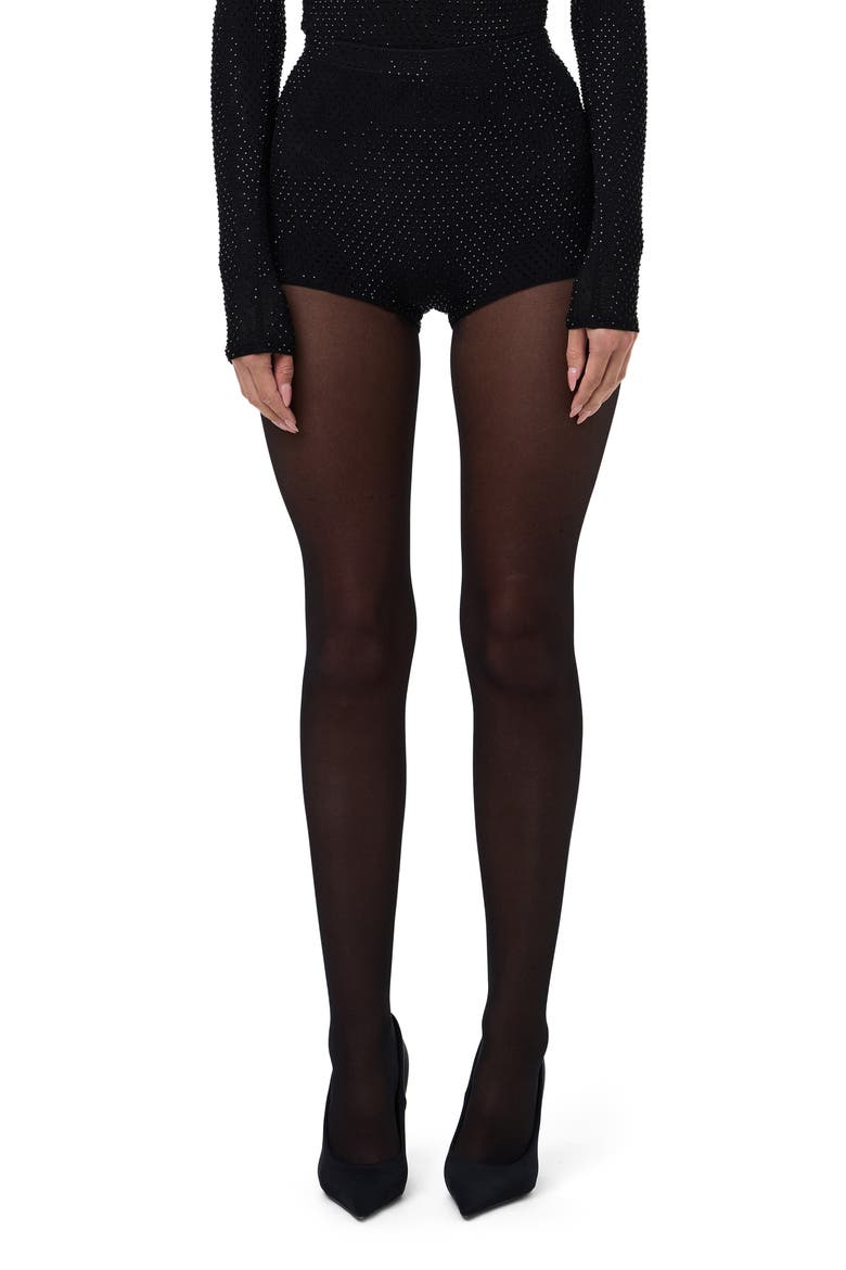 Rhinestone Hot Shorts, Main, color, BLACK