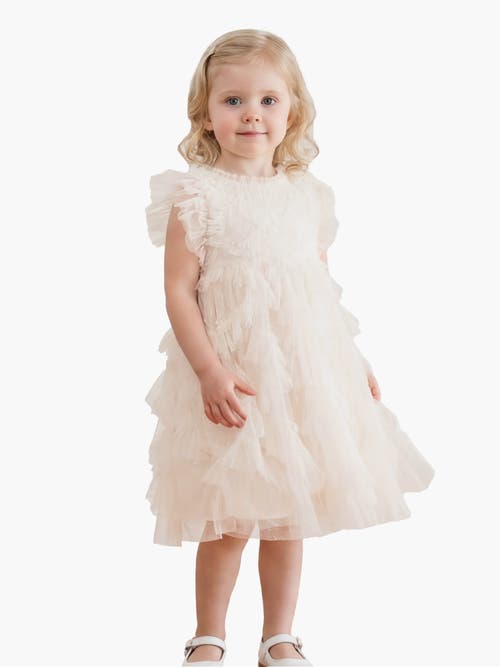 Needle & Thread Genevieve Embroidered Ruffle Baby Dress In White