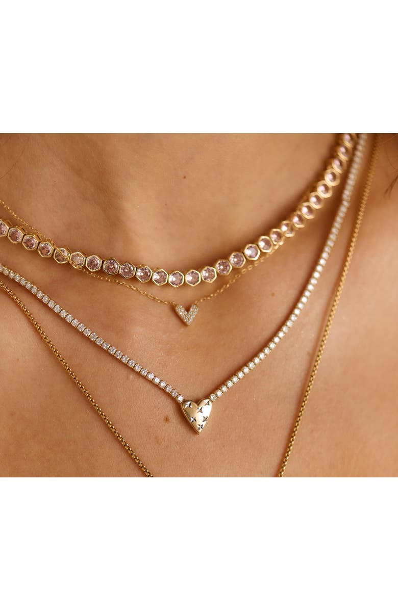 Mazin Jewels Double Sided Heart Pendant, Alternate, color, Yellow