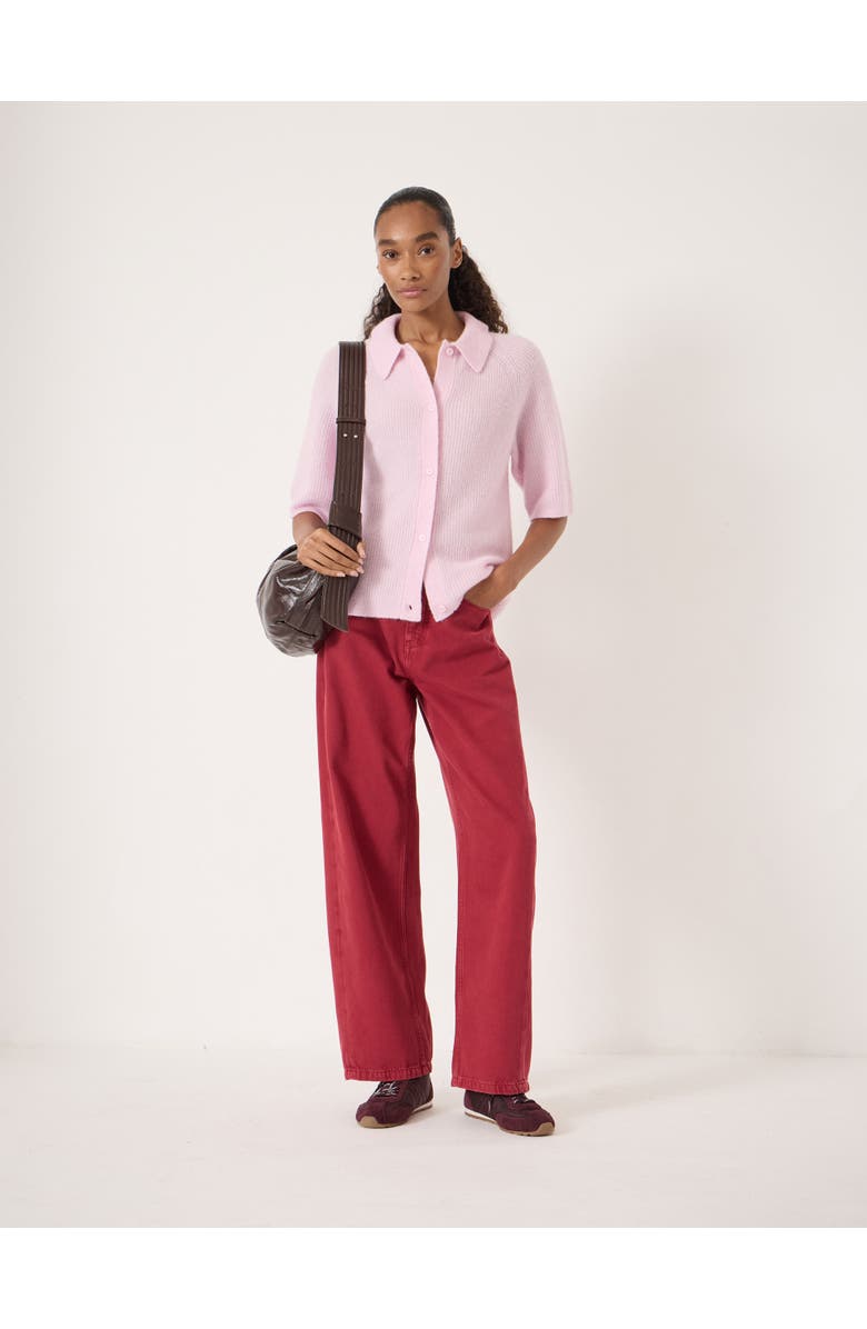 Hush Jinny Wool Blend Short Sleeve Cardigan, Alternate, color, Pale Pink