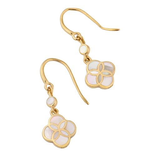 Jan Leslie Petal Gemstone With 18k Gold Overlay Sterling Drop Earring In White