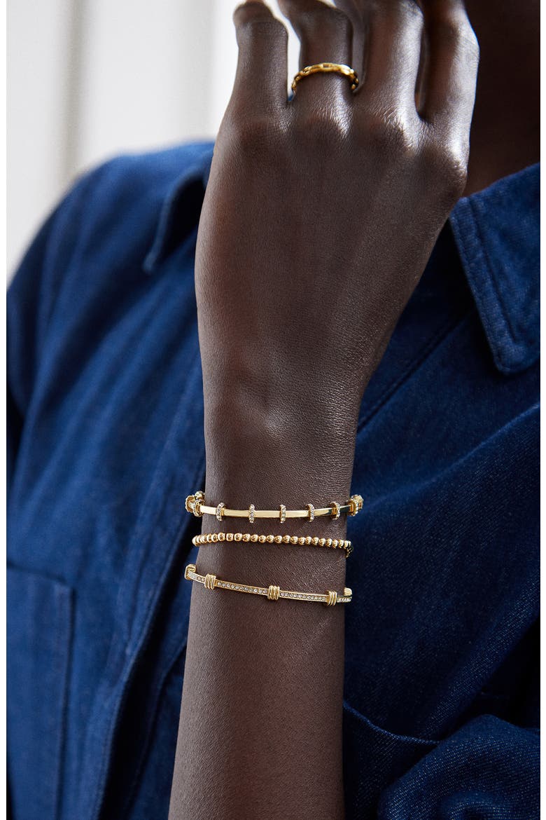 Set of 2 Pavé Cuff Bracelets, Alternate, color, GOLD