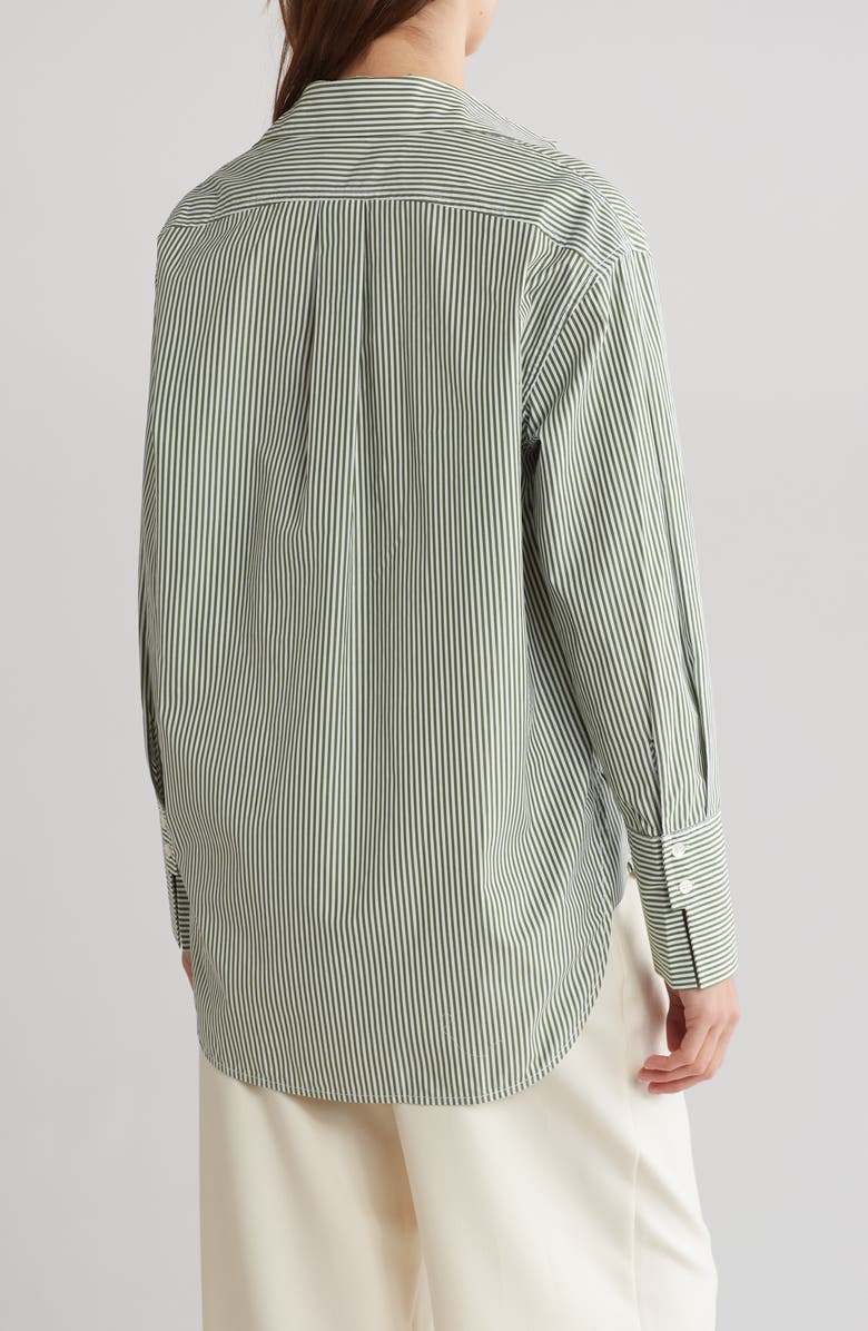 Rebecca Taylor Yarn Dye Stripe Cotton Button-Up Shirt, Alternate, color,