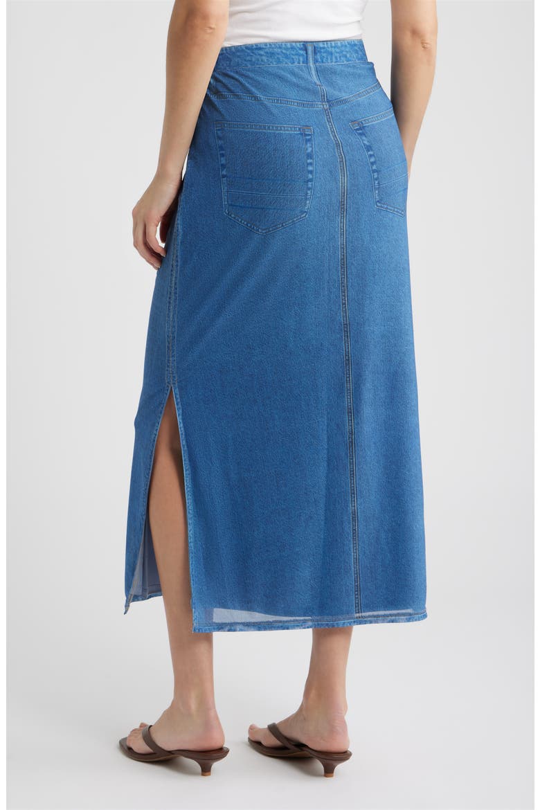 Denim Mesh Maxi Skirt, Alternate, color, INDIGO