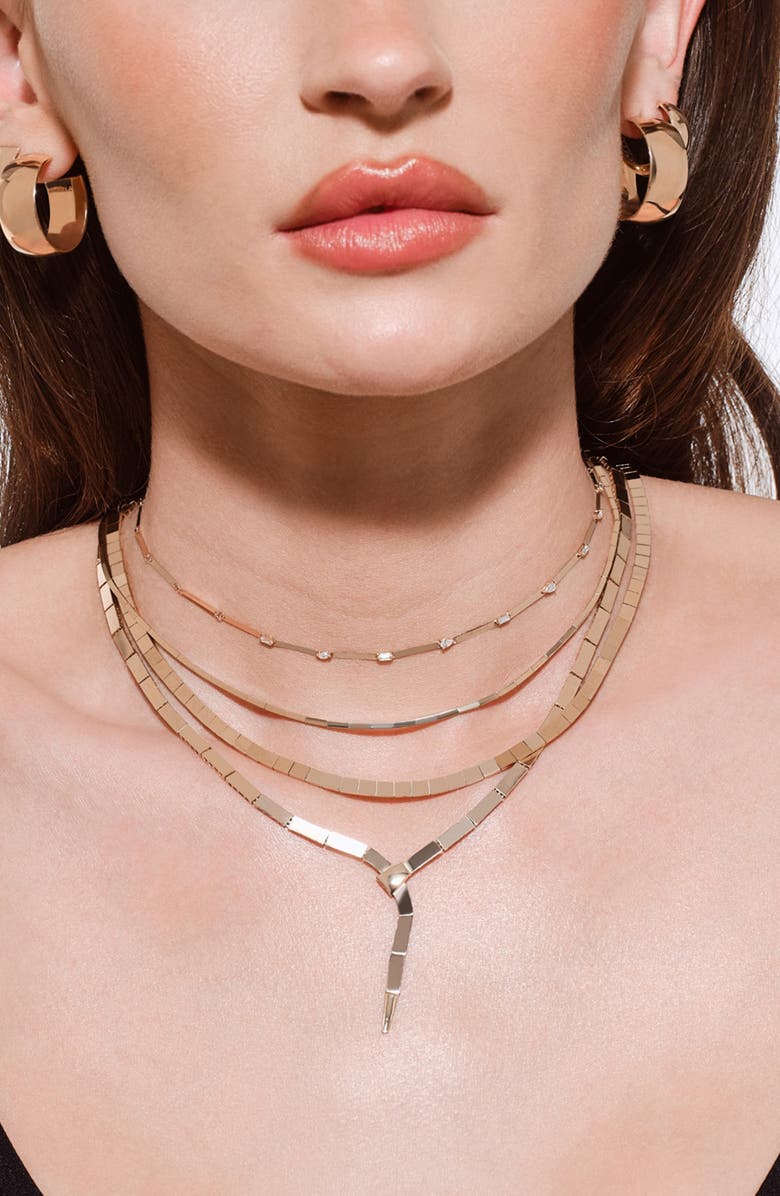 LANA 14K Gold Fancies Diamond Station Necklace, Alternate, color, 14K Yellow Gold