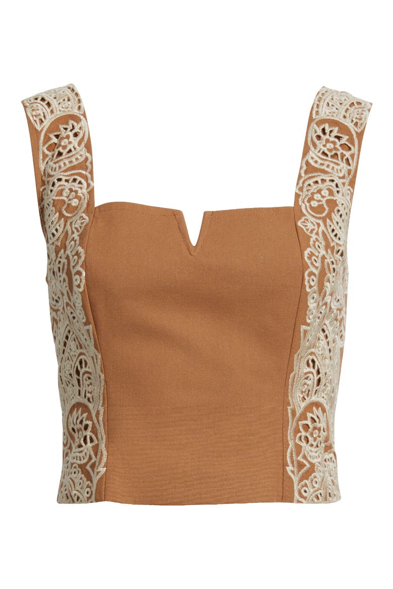 Inah Embroidered Tank, Alternate, color, BROWN/CREAM