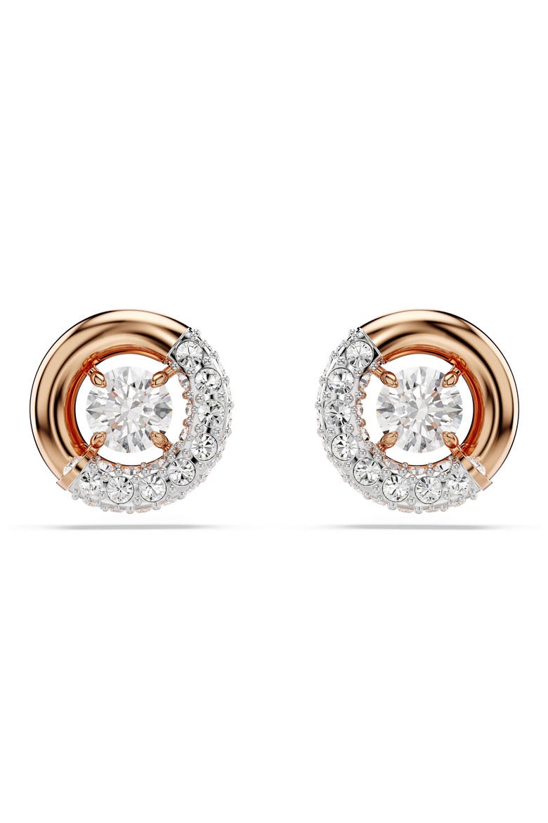 Dextera Dancing Crystal Stud Earrings, Alternate, color, ROSE GOLD