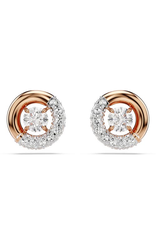 Swarovski Dextera Dancing Crystal Stud Earrings In Gold