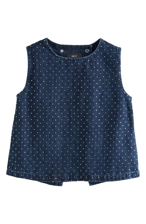 Hot Fix Diamante Denim Shirt