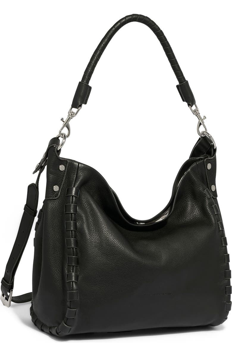 AIMEE Zen Leather Hobo, Alternate, color, Black