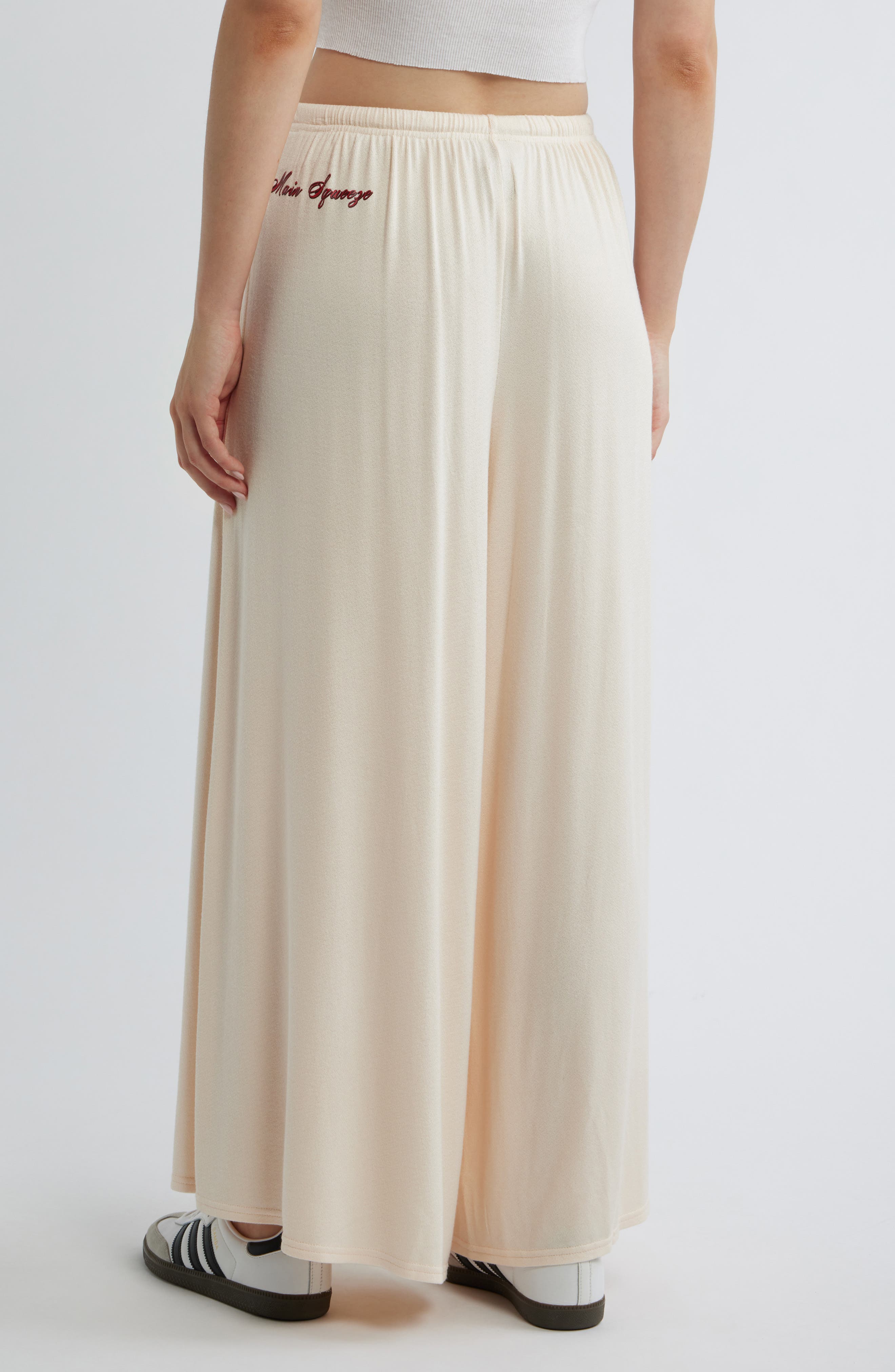 Leah Main Squeeze Embroidery Wide Leg Drawstring Pants - image 2
