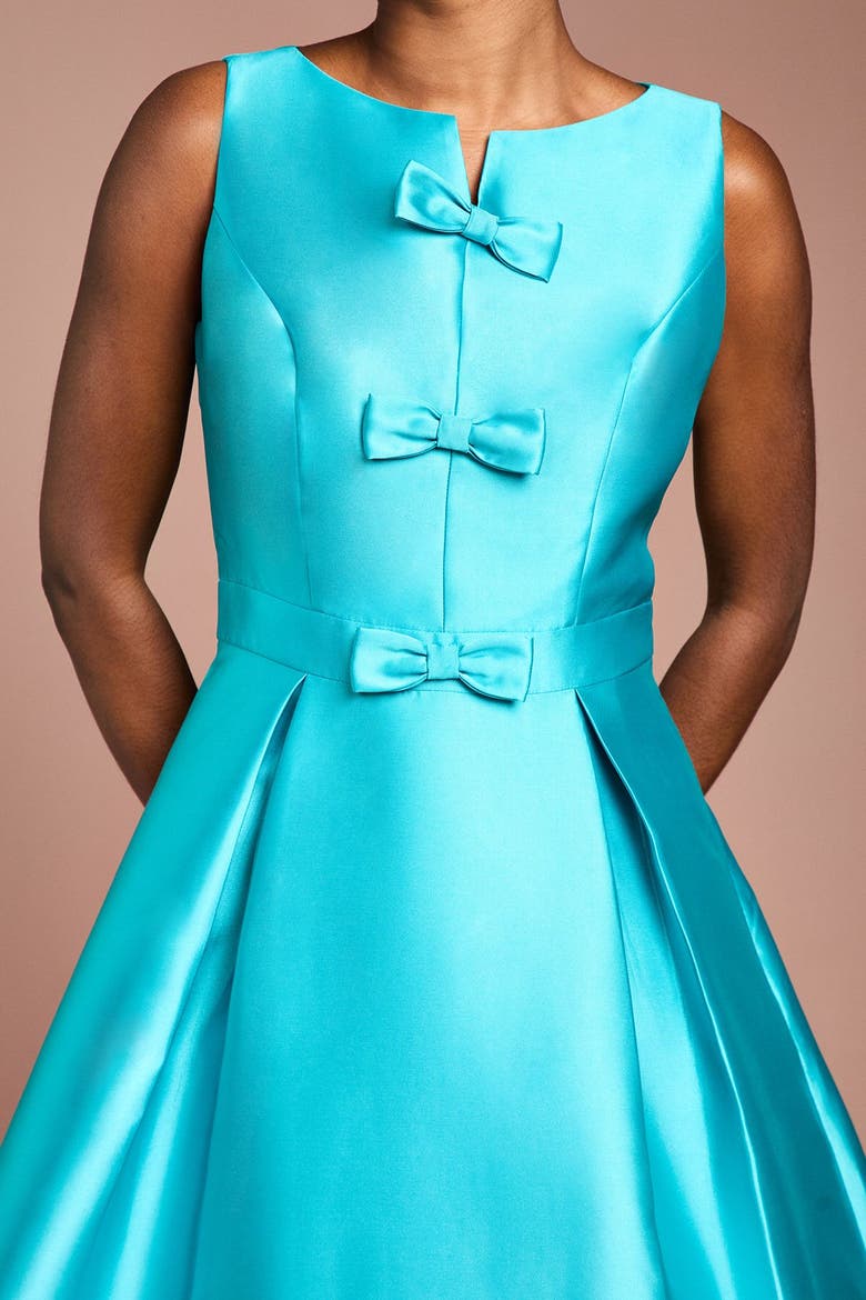 Bow Skirt Midi Dress, Alternate, color, Teal