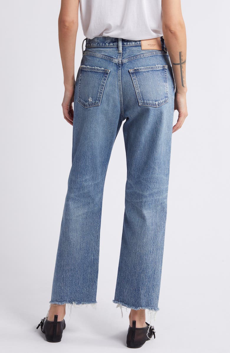 MOUSSY VINTAGE MV Mabel High Waist Distressed Wide Straight Leg Jeans, Alternate, color,
