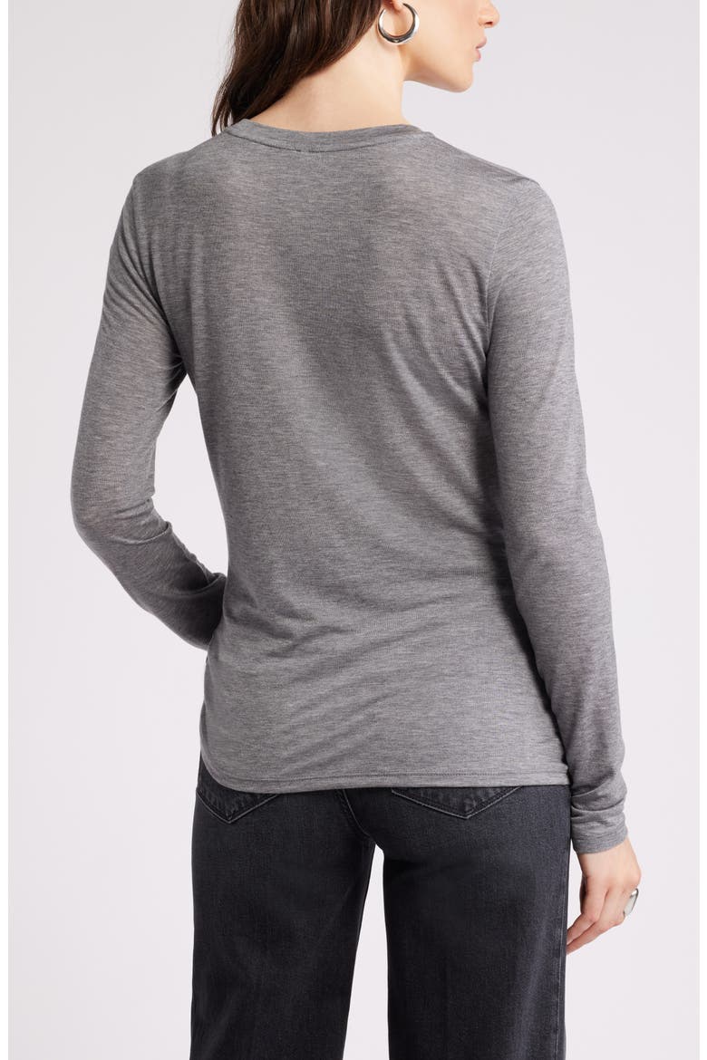 Long Sleeve Lyocell & Wool T-Shirt, Alternate, color, GREY DARK HEATHER