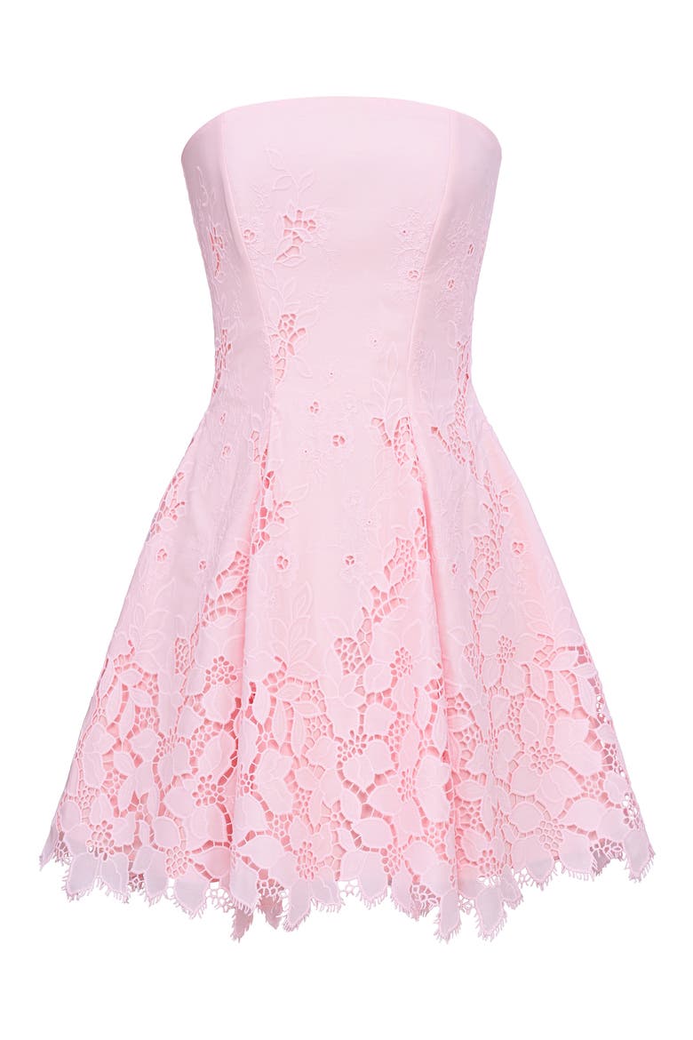 Jemma Cutout Strapless Fit & Flare Dress, Alternate, color, PINK