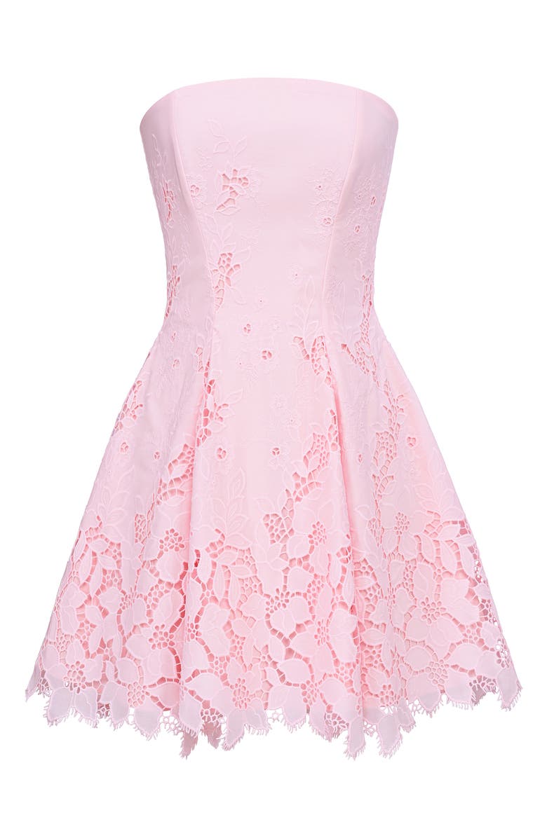 HOUSE OF CB Jemma Cutout Strapless Fit & Flare Dress, Alternate, color, Pink