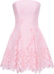 HOUSE OF CB Jemma Cutout Strapless Fit & Flare Dress