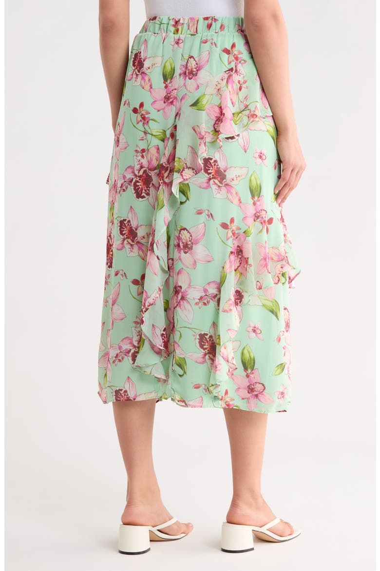 Ruffled Floral Maxi Skirt, Alternate, color, ORCHID ALL OVER MINT