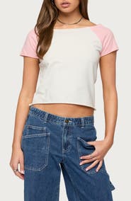 EDIKTED Liva Contrast Crop Top