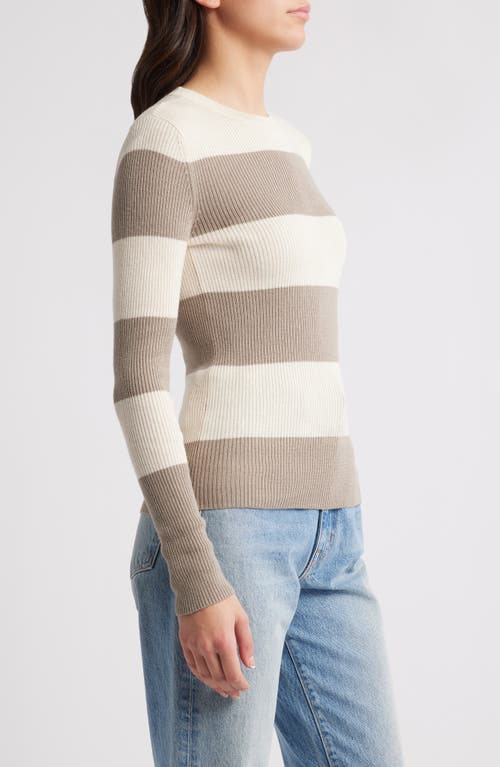 TREASURE & BOND TREASURE & BOND CREWNECK COTTON BLEND RIB SWEATER 