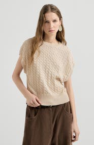 Brunello Cucinelli Sparkling cotton cable knit sweater