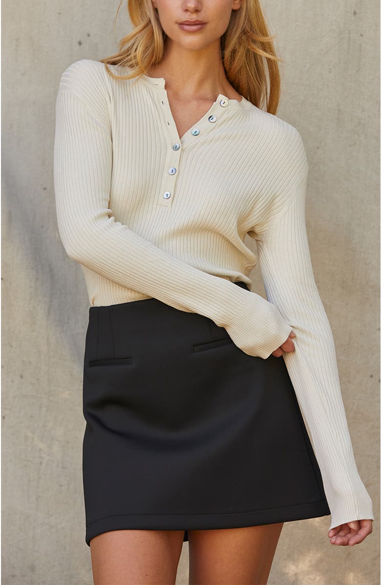 CRESCENT Scuba Knit Mini Skirt, Alternate, color, 