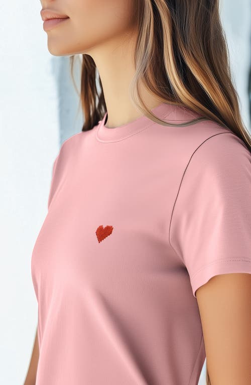 Dalix Womens Pixel Heart Jersey Relaxed Tee