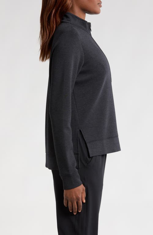 Travismathew Shadow Mirage Half Zip Pullover In Heather Black