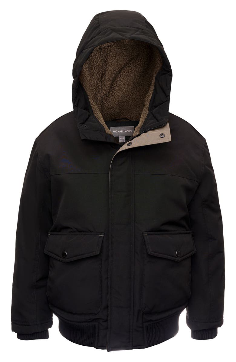 Michael Kors Kids' Fleece Lined Bomber Parka Jacket, Main, color, 