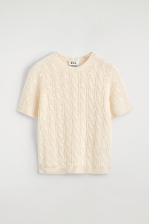 Cable-knit Cashmere T-shirt
