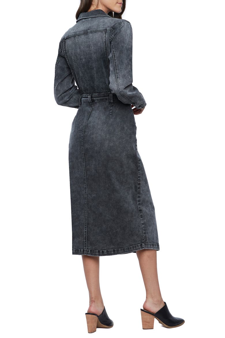 Millie Long Sleeve Denim Shirtdress, Alternate, color, STORM GREY