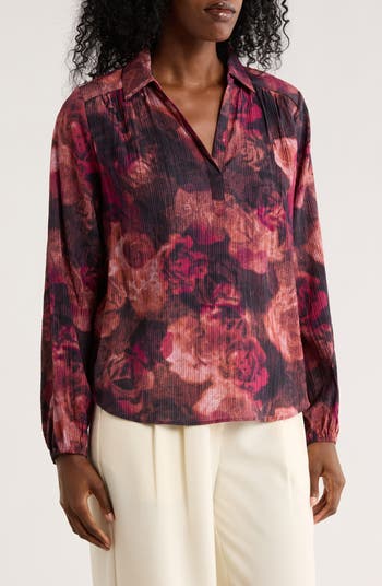 DR2 by Daniel Rainn Textured Split Neck Top | Nordstromrack