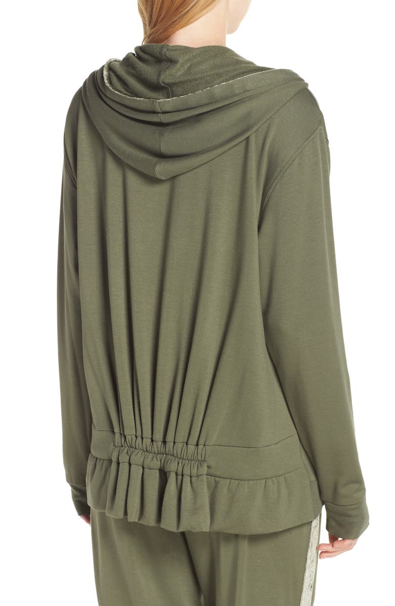 Splendid Gathered Back Hoodie Pajama Top, Alternate, color,