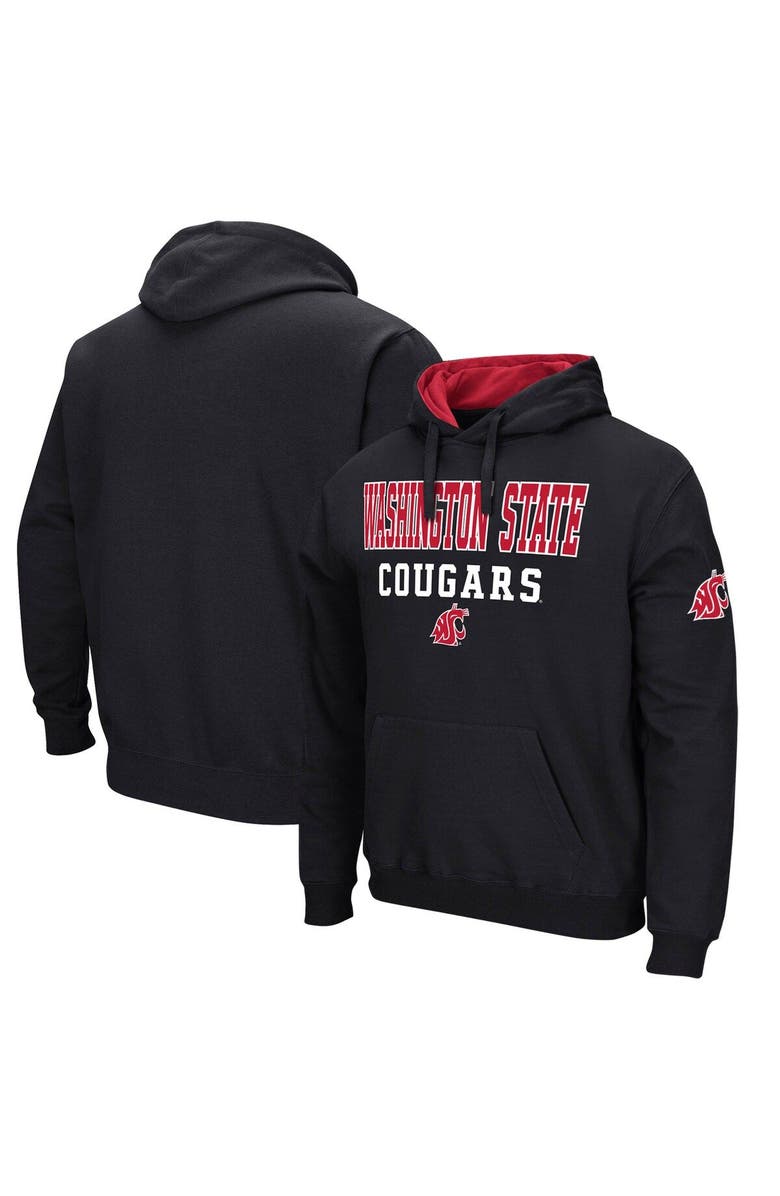 COLOSSEUM Men's Colosseum Black Washington State Cougars Sunrise Pullover Hoodie, Main, color, 
