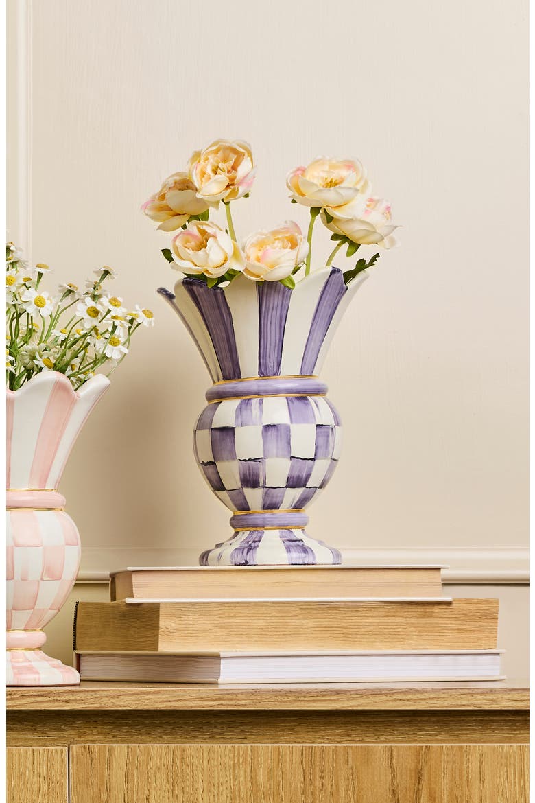 Violet Check Great Vase, Alternate, color, PURPLE