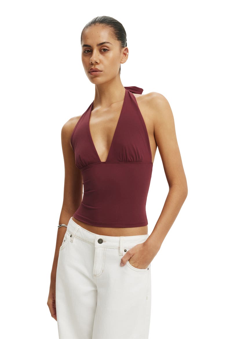 Women's Hold Me Gathered Halter, Main, color, Sour Cherry