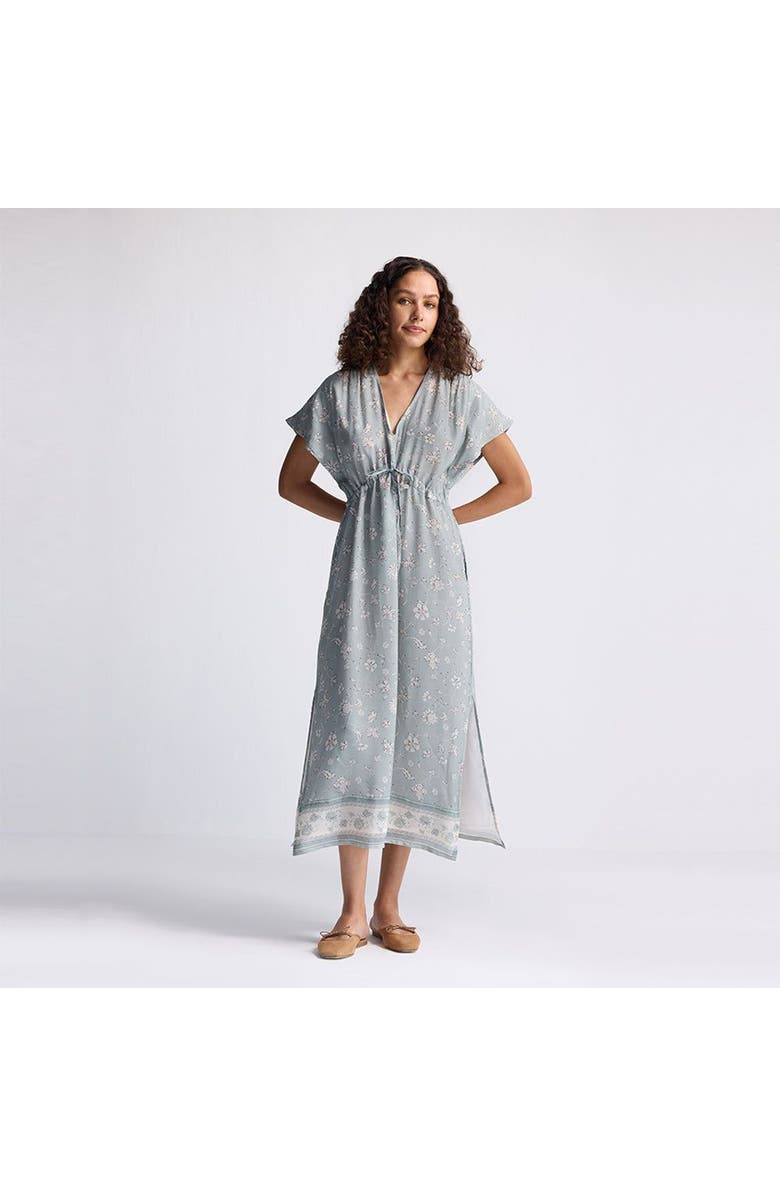 Reistor Deep V-neck Gathered Dress, Alternate, color, Serene Symphony