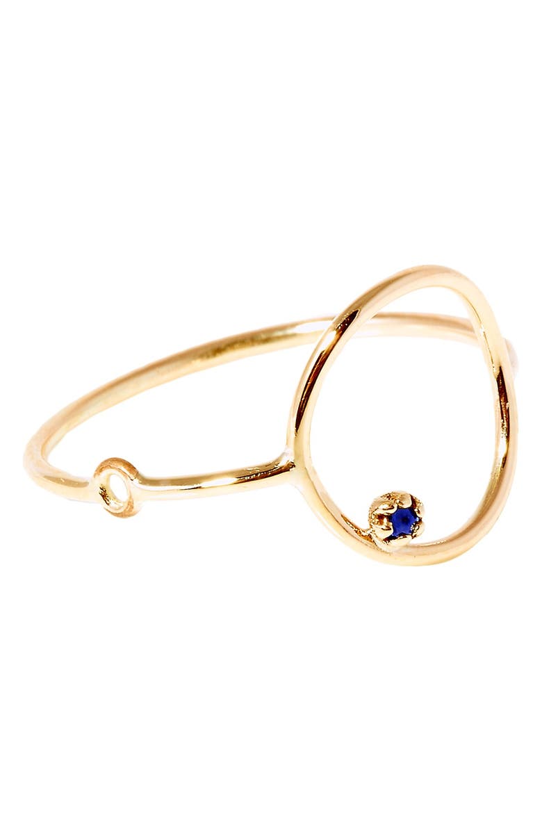 SARAH & SEBASTIAN 'Stone Bubble' Gold & Sapphire Ring, Main, color, 