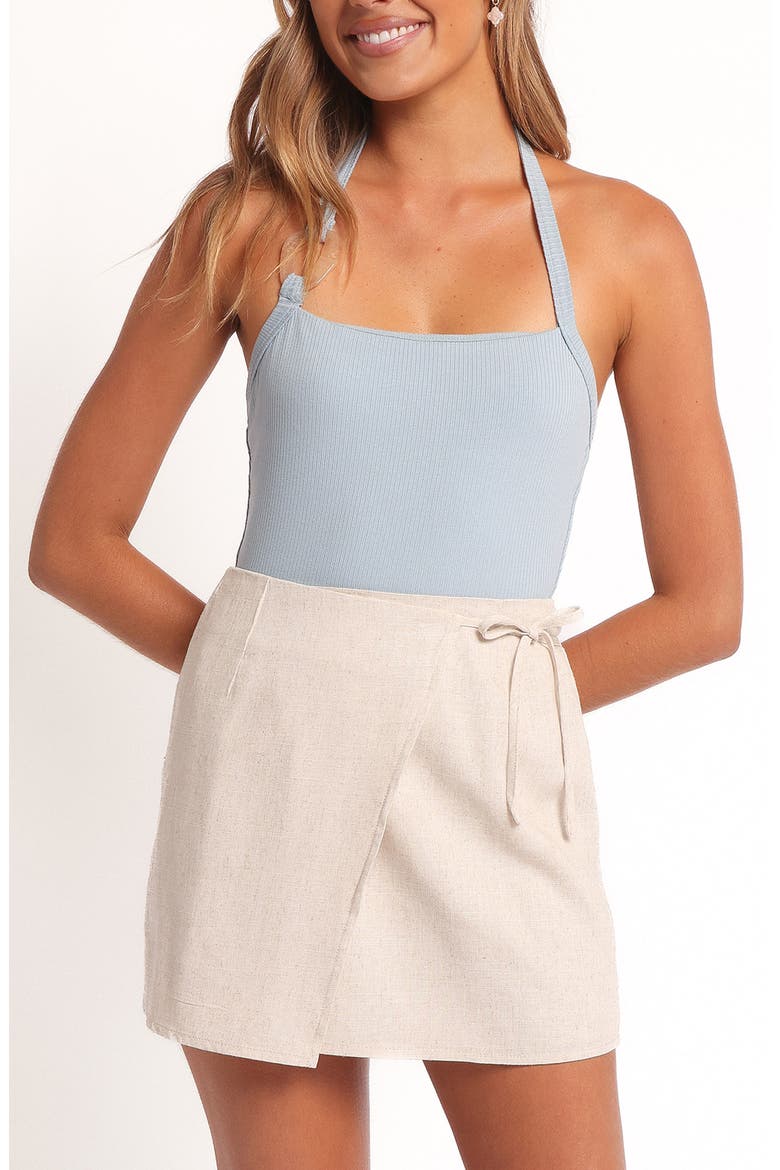 Yulissa Asymmetric Rib Halter Top, Main, color, BLUE