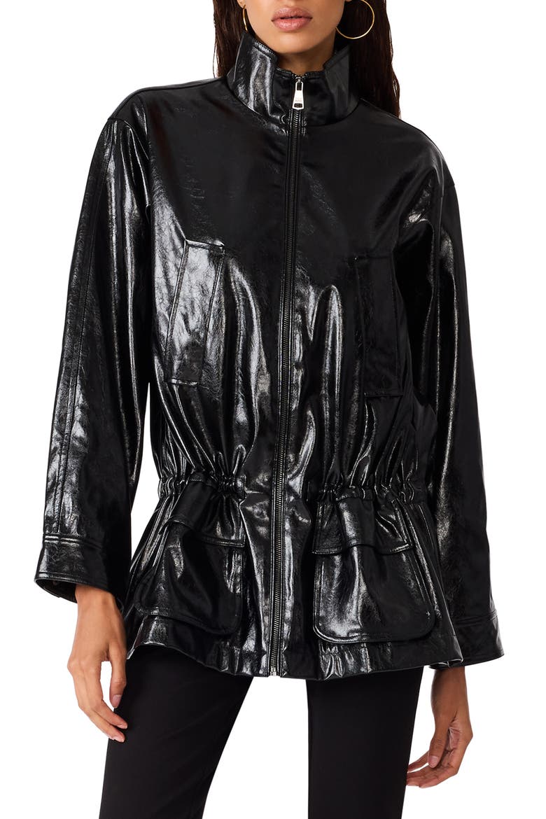 Banks Faux Leather Jacket, Main, color, BLACK