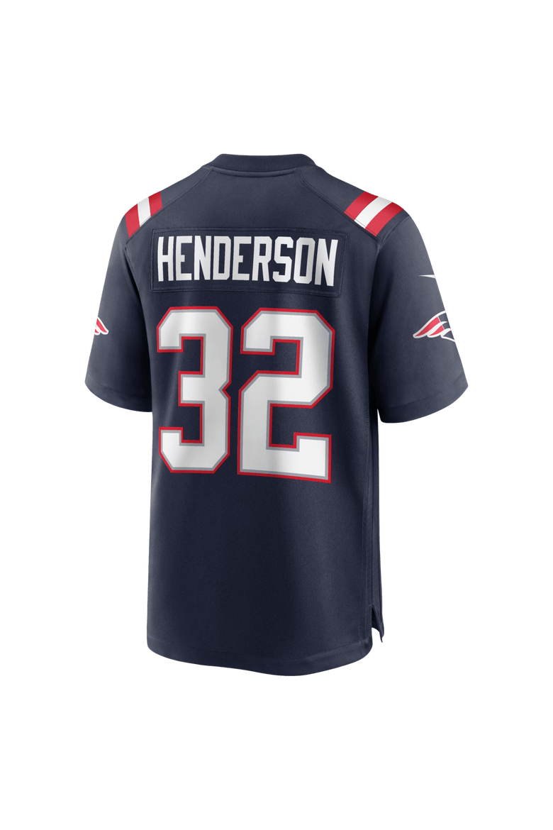 Men's Nike TreVeyon Henderson Navy New England Patriots 2025 NFL Draft Game Jersey, Alternate, color, Navy