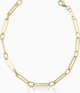 Oradina 14K Yellow Gold Venice Alternating Link Bracelet