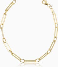Oradina 14K Yellow Gold Venice Alternating Link Bracelet
