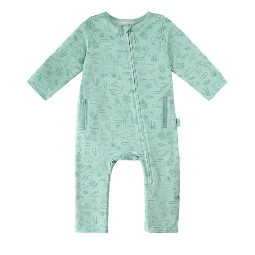 Uv Skinz Active Fleece Romper In Ocean Friends
