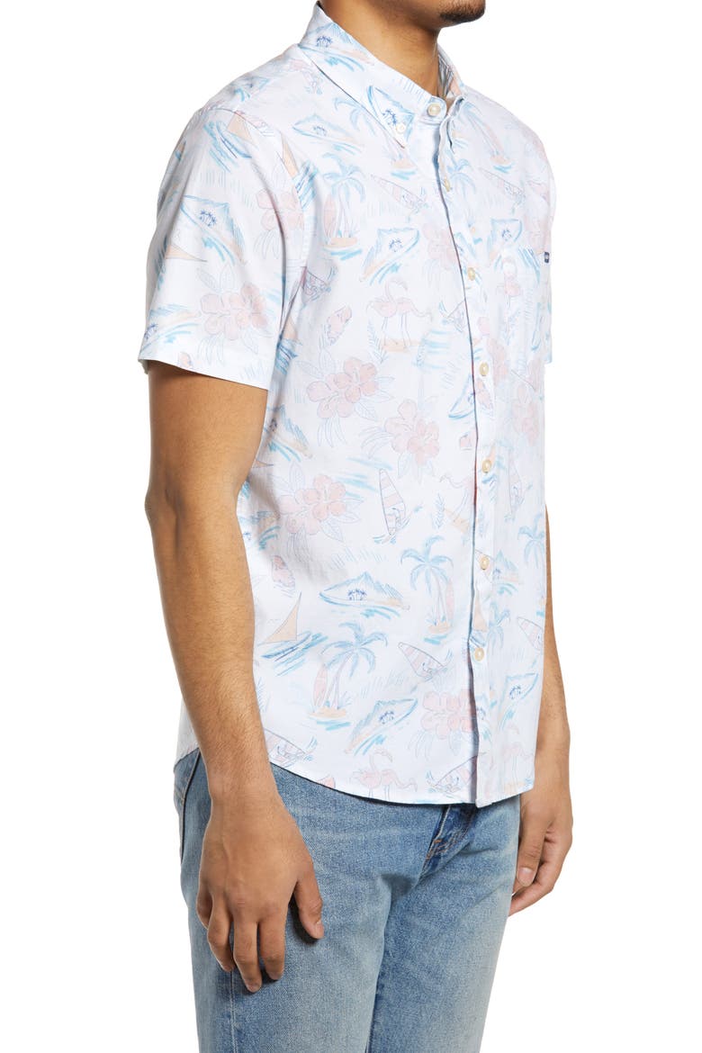 The Ocean View Stretch Short Sleeve Button-Down Shirt, Alternate, color, OPEN WHITE