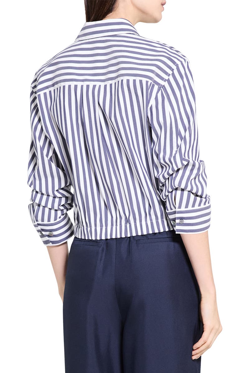 Theory Stripe Crop Woven Shirt, Alternate, color, Blue Multi