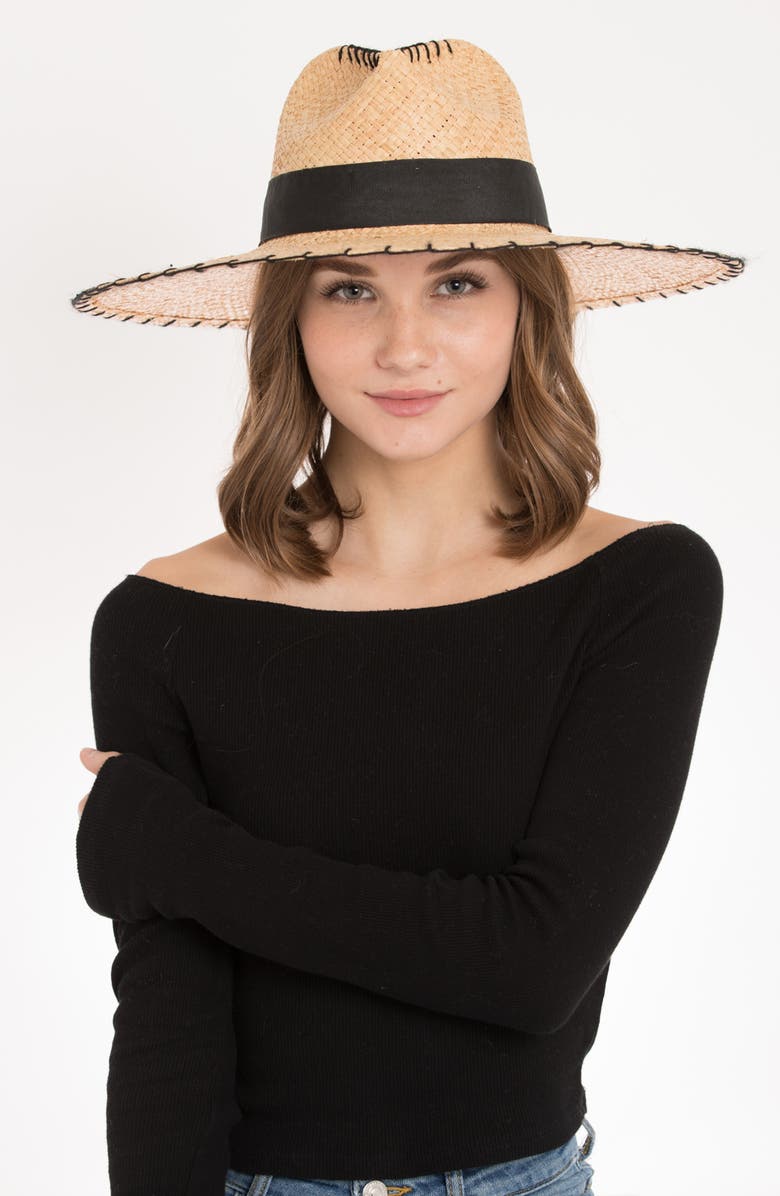 PETER GRIMM Delfina Raffia Resort Hat, Alternate, color,